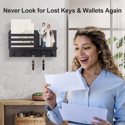 Lwenki Key Holder for Wall – Decorative Wooden Mail Holder - Image 7