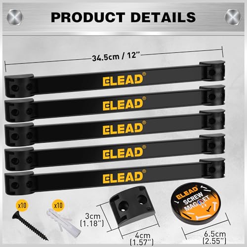 6-Piece 12" Magnetic Tool Holder Storage Organizer - Wall - Image 3