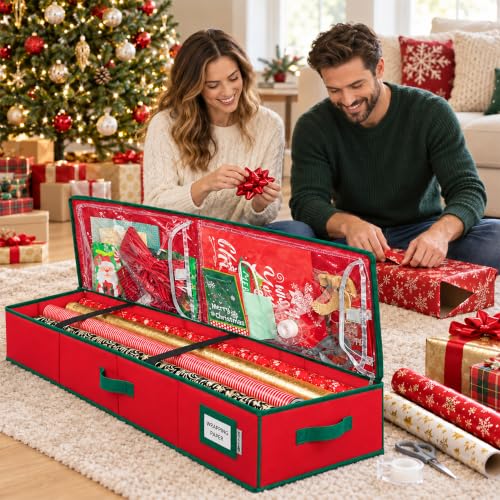 Aokeyee Premium Wrapping Paper Storage, Gift Wrapping - Image 5