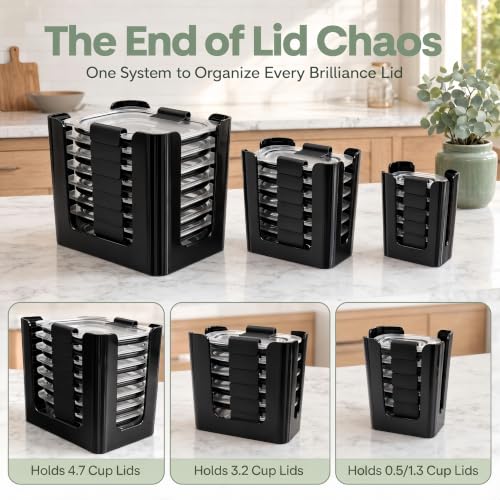 3 PCS Lid Organizer for Rubbermaid Brilliance Snap-On Lids Black - Image 7