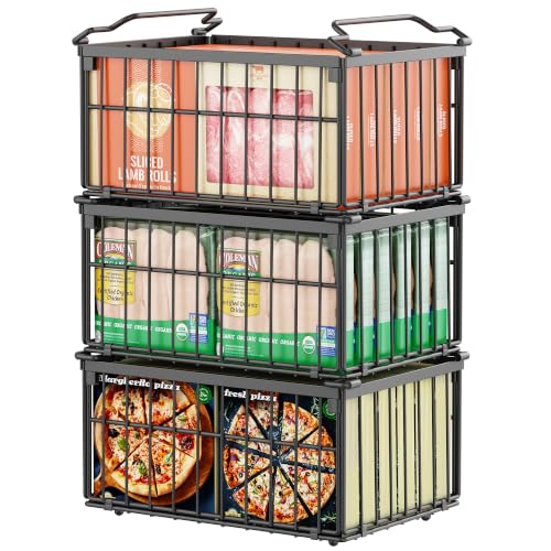 Freezer Organizer Bins, 3 Pack Enlarged Baskets for 5-9 - Image 2