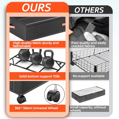 Tsinglax 66L 2-Pack,Under Bed Storage with Wheels - Image 4