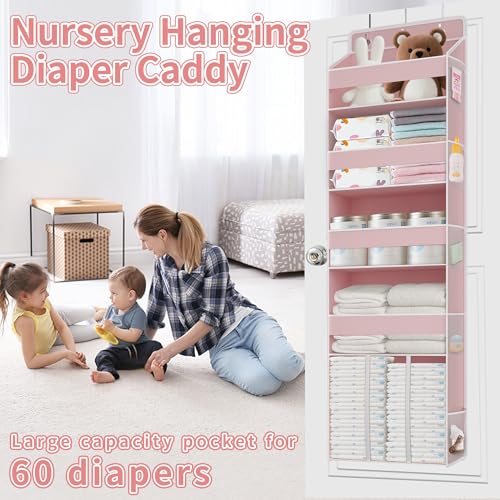 TAHAVICE 1PC Pink Over the Door Nursery Organizer - Image 4