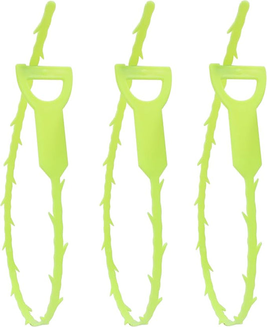 3 Pack 20 Inch Drain Clog Remover Snakes, Hair Cleaning Tool Effective Drain Snake Auger Tool for Sink, Shower, Bathtub, and Toilet(Green)