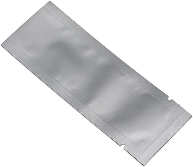 500 Pack 1.57x5.5 inch (Inside Size 1.18x5.1 inch) Heat Seal Sample Pouch Thickened Mylar Foil Bag for Toiletries Travel Packets Single Serving Coffee Powder Condiments Food Storage Containers