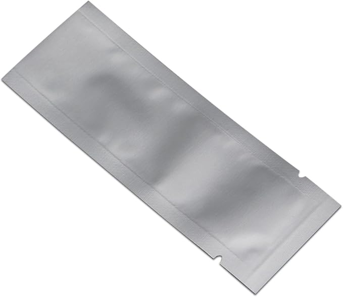 500 Pack 1.57x4.33 inch (Inside Size 1.18x3.94 inch) Heat Seal Sample Pouch Thickened Mylar Foil Bag for Toiletries Travel Packets Single Serving Coffee Powder Condiments Food Storage Containers