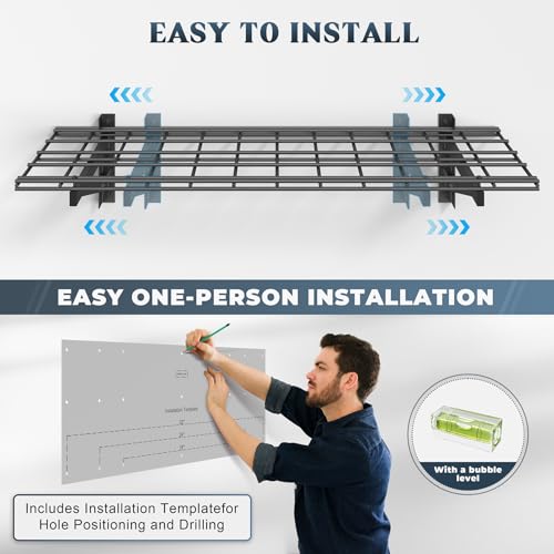 Jusgym 2 Pack Wall Mounted Garage Shelving, 1x4ft - Image 5