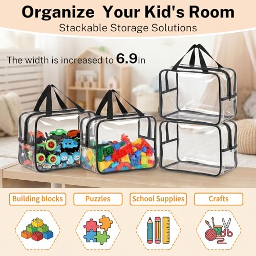 6 Packs Large Toy Storage Bags, Reusable Clear PVC Storage - Image 6