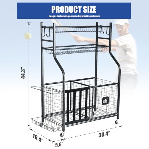 Mythinglogic Rolling Sports Equipment and Toy Organizer - Image 5
