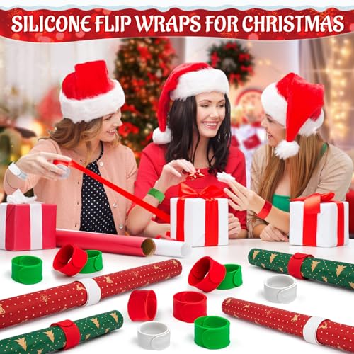 LBSXQGS 24Pcs Holiday Wrapping Paper Holder, White Red - Image 7