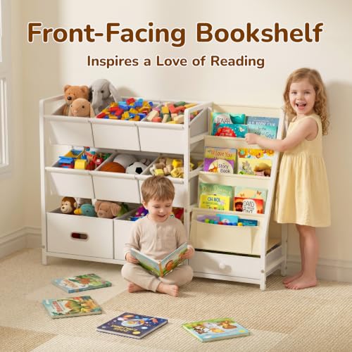 Kids Toy Storage Organizer, Kids Bookshelf and Toy Storage - Image 4