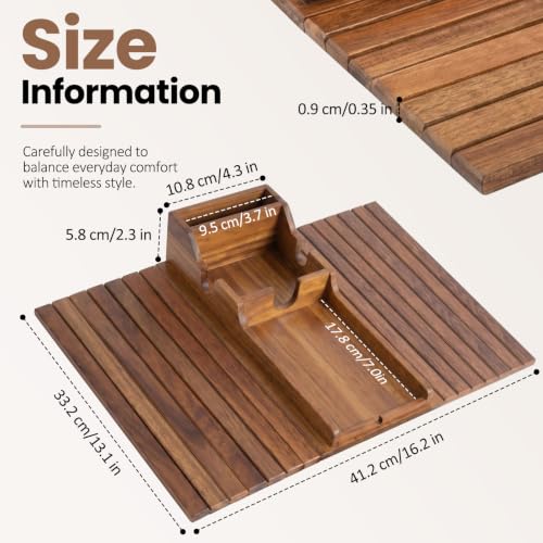 Acacia Couch Armrest Table, Over the Couch Arm Tray - Image 3