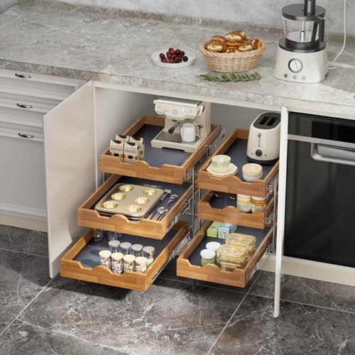 OCG Pull Out Drawer 14" W x 21" D, 3 Tier Pull Out Cabinet - Image 5
