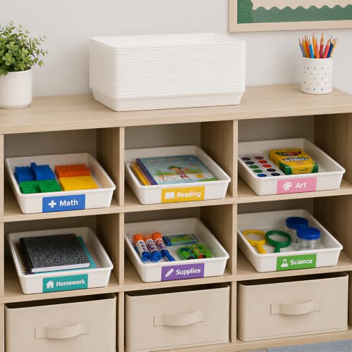 Defresit 12 Pcs Letter Size Flat Storage Paper Tray for Classroom - Image 7