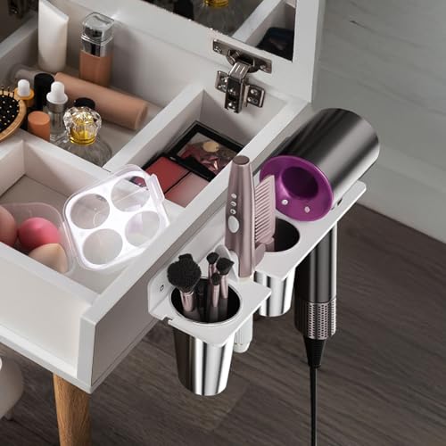 Hair Tool Organizer Wall Mount, White Acrylic Hot Tool Holder - Image 3