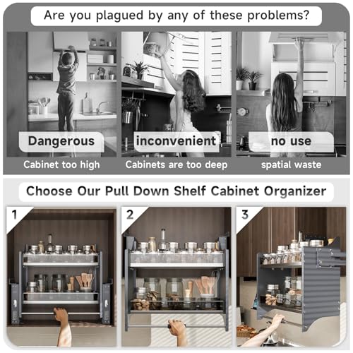 Pull Down Shelf Organizer, 22''~24'', Grey - Image 6
