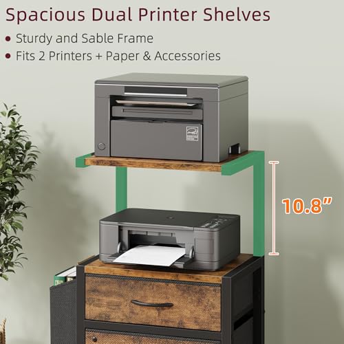 File Cabinet with 2 Fabric Drawers and Printer Stand - Image 3