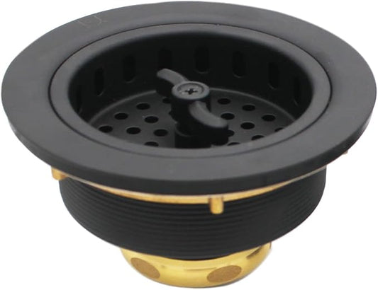 Westbrass R213-62 Wing Nut Style Large Kitchen Basket Strainer, Matte Black