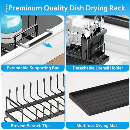 ANTOPY Sink Dish Drying Rack - Expandable Small Dish Rack Over - Image 6