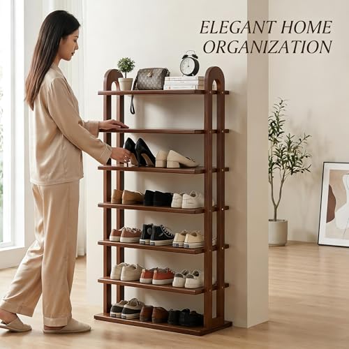 Vertical Shoe Rack - 7 Tier Tall Narrow Shoe Rack Organizer - Image 5