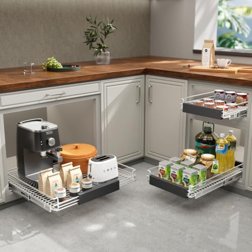 Expandable Pull Out Cabinet Organizer, Slide Out Drawers - Image 3