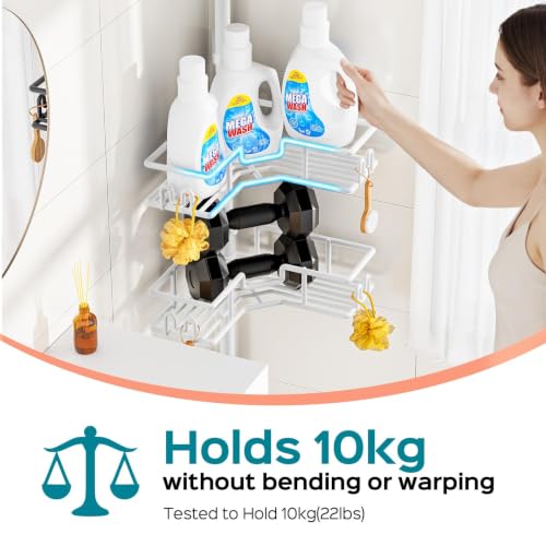 HAMITOR Corner Shower Organizer, 4-Tier Tension Pole | All Products - Image 6