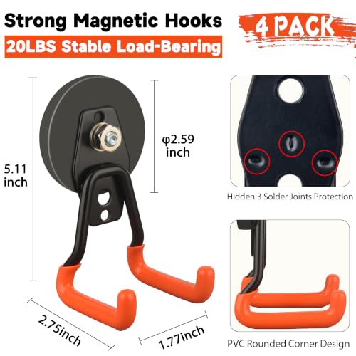 Pro-Mag Upgraded Heavy Duty Magnetic Garage Hooks,4 Pack - Image 3