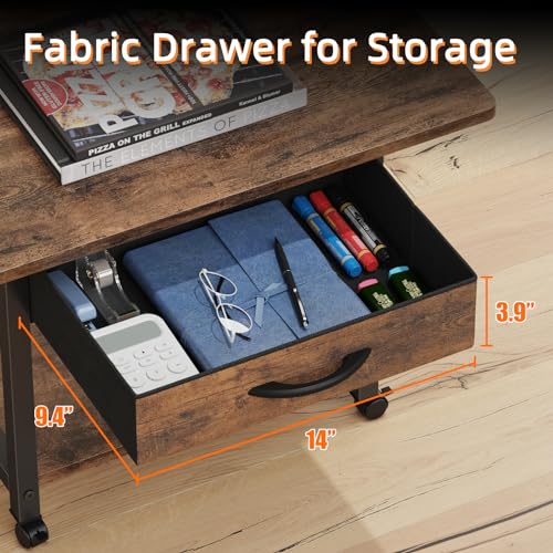 YAOHUOO 22"x15" Large Printer Stand with Drawer, 2-Tier - Image 4