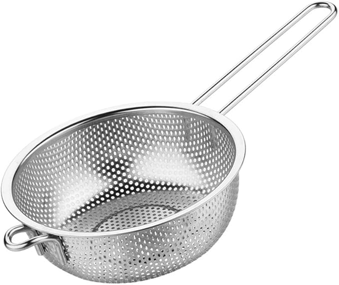 DOITOOL Stainless Steel Fry Basket with Long Handle 16.85 Inch Micro-Porous Strainer Colander for Draining Fried Food Vegetables Fruits and Seafood