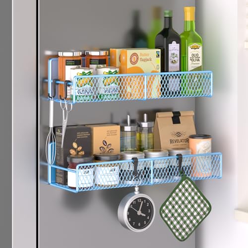 Magnetic Spice Rack for Refrigerator, 2 Pack Metal - Image 2