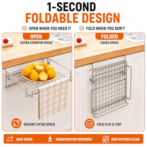 Kitchen Counter Extender, 1-Sec Foldable Over Cabinet Door - Image 4