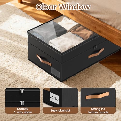Under Bed Storage with Wheels, 2-Pack Underbed Storage Containers - Image 7