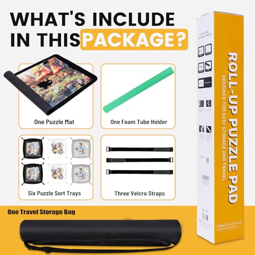 Lwoeo 1000 Pieces Puzzle Mat Roll Up, Smooth Top Pad - Image 5