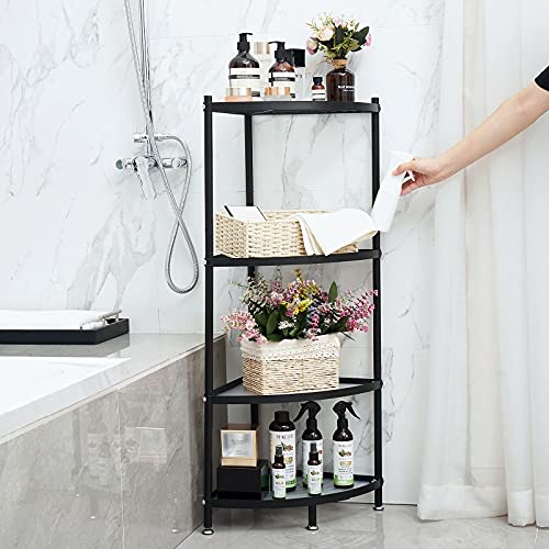 E&F Building Kitchen Corner shelf 4 Tier Black Standing Corner - Image 5