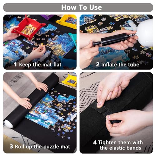Becko US 2000 Piece Puzzle Mat with 6 Sorting Trays & - Image 5