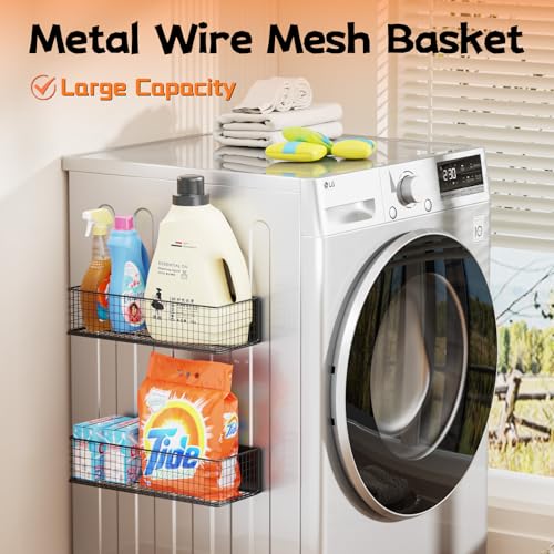 Magnetic Baskets Fridge Organizers, Large Capacity Metal - Image 6
