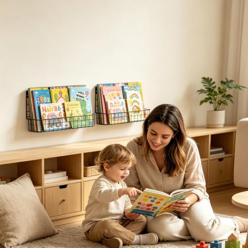 X-cosrack 4-Pack Wall Mounted Metal Kids Bookshelf, | All Products - Image 8