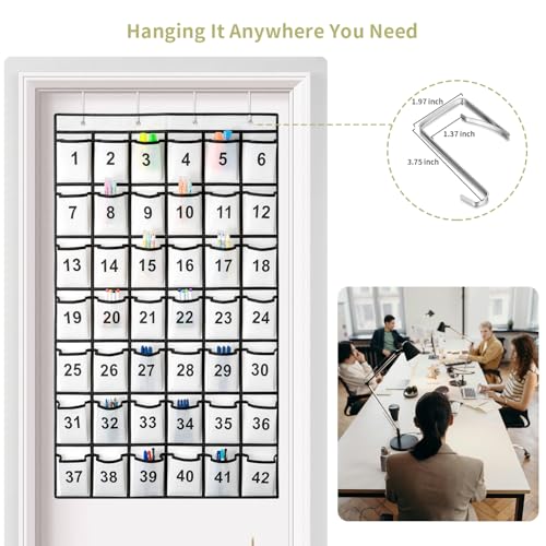 SAVERHO 42 Pockets Numbered Classroom Pocket Chart for Cell - Image 6