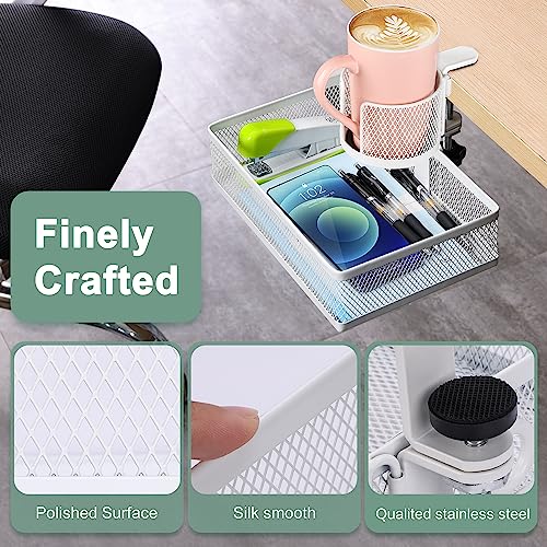 ROSYLINE Rotary Under Desk Storage Organizer with Cup - Image 6