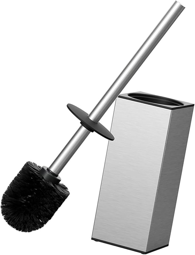 Bathroom Toilet Brush Stainless Steel Holder Soft Bristles Freestanding Tool Bathroom Toilet Brush Stainless Steel