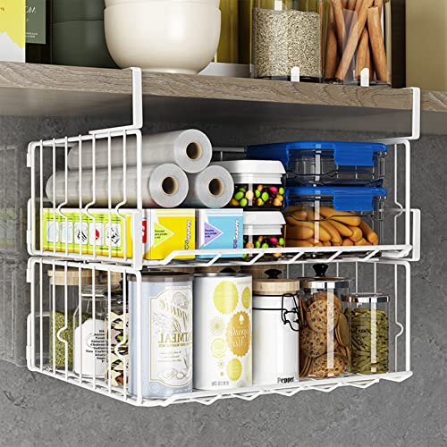 Hanging Under Shelf Storage Basket, 2 Pack Foldable Under Cabinet - Image 6