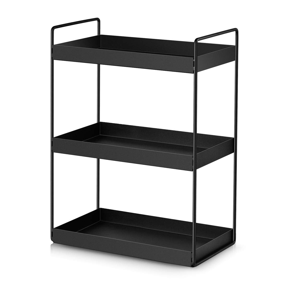3-Tier Bathroom Countertop Organizer, Black - Image 1
