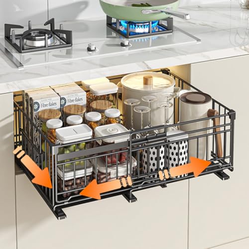 Expandable Pull Out Cabinet Organizer, No Drill Adhesive - Image 2
