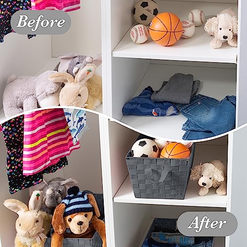 Simplify Small Shelf Woven Strap Tote | Decorative Storage Basket - Image 5