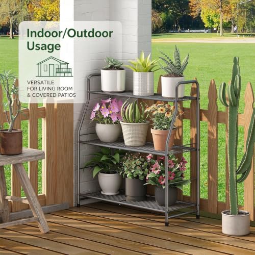Simple Trending Plant Stand Indoor Outdoor, 3-Tier Metal - Image 5