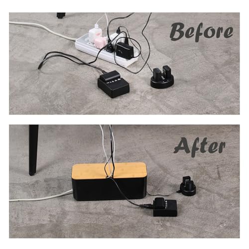 Changsuo Cable Management Box Small White Cable Organizer - Image 3