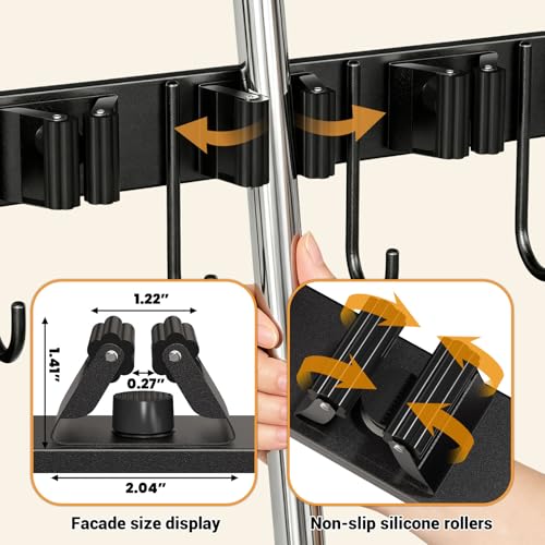 Broom Holder Wall Mount, Broom and Mop Organizer Wall - Image 5