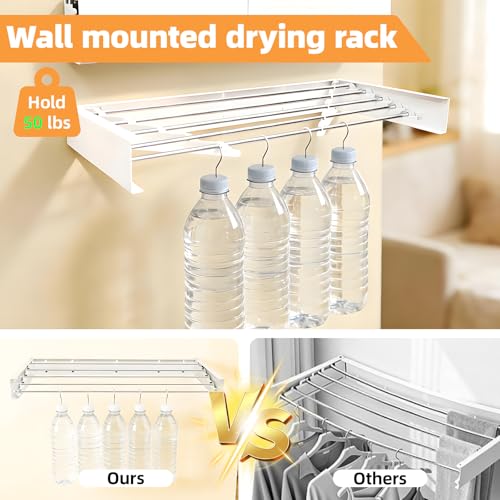 Wall Mount Clothes Drying Rack 32", 50lbs Capacity - Image 6