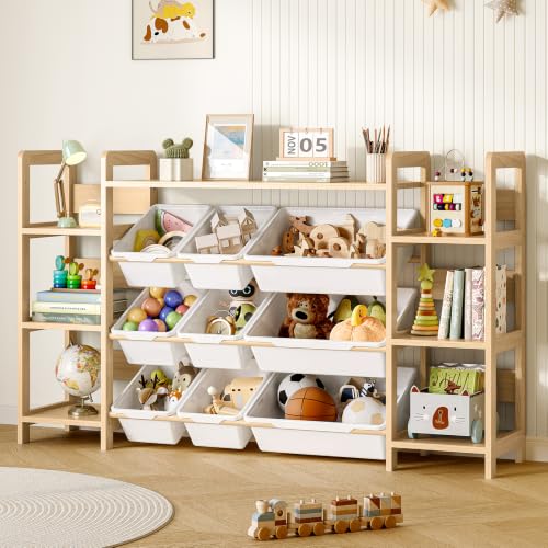 Large Toy Storage Organizer, Top Rack, 6 Side Shelves, 9 Bins - Image 2
