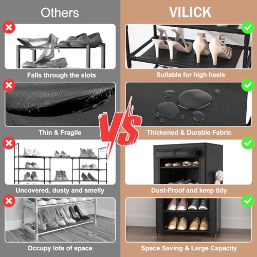 Shoe Rack with Cover Narrow Shoe Organizer with 4 Side - Image 6